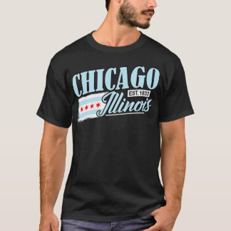 T-shirt Chicago Flag Design Vintage Chicago Illinois Est