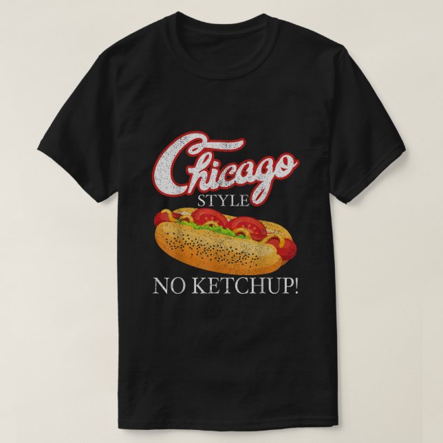 T-shirt Chicago Hot Chien Style été 4 juillet No Ketchu (Design devant)