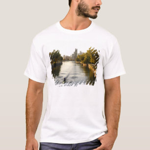 T-shirt Chicago, Illinois, Rowers dans la lagune de Lincol