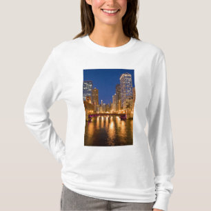 T-shirt Chicago, Illinois, Skyline et rivière Chicago à