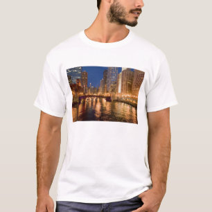 T-shirt Chicago, Illinois, vue panoramique et rivière Chic