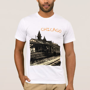 T-shirt Chicago L 1950 Watercolor Sepia Photograph