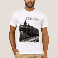 Chicago L 1950 Watercolor Sepia Photograph