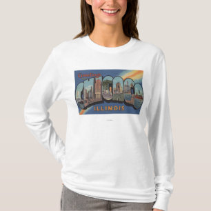 T-shirt Chicago, l'Illinois - grandes scènes de lettre