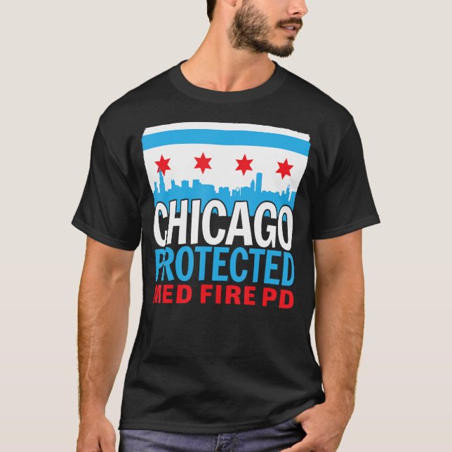 T-shirt Chicago Protected Fire PD, Chicago Souvenir (Devant)