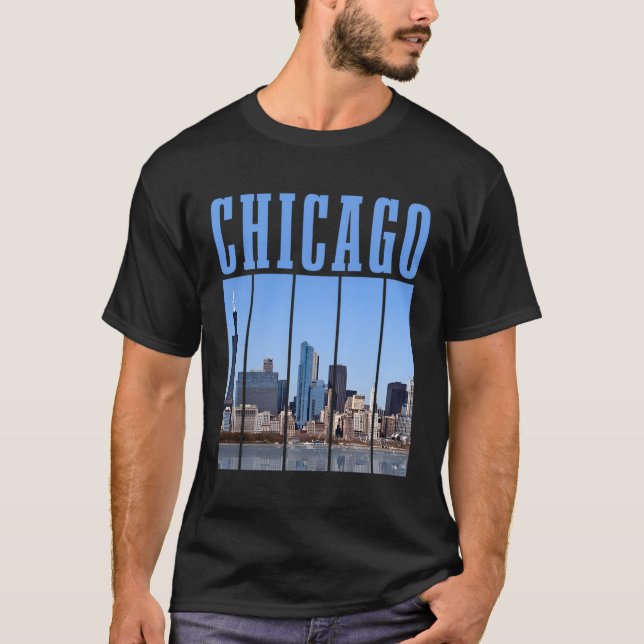 T-shirt Chicago Skyline Illinois Pride Chicago (Devant)