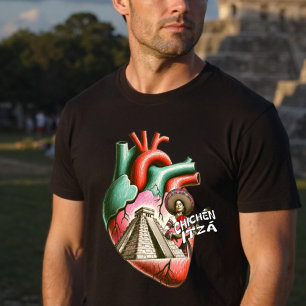 T-shirt Chichén Itzá Maya Pyramide Coeur anatomique