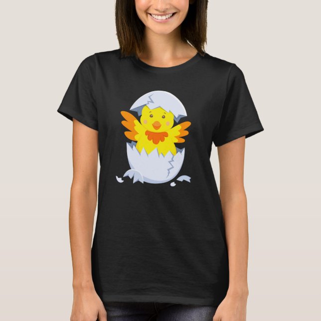 T-shirt Chick hatches out of egg chicken chick with egg sh (Devant)