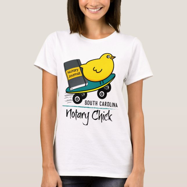 T-shirt Chick Notaire Mobile sur Skateboard Caroline du Su (Devant)