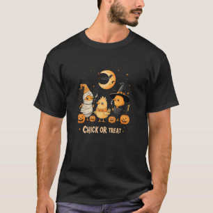 T-shirt Chick ou traitement Halloween Citrouilles Poulet f