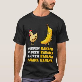 T-shirt Chicken Banana Dance Funny Fruit Meme Girls  Women