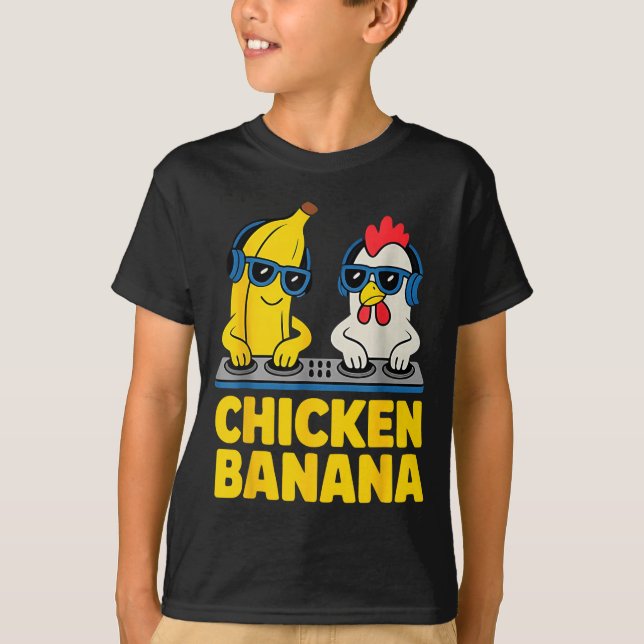 T-shirt Chicken Banana Dj  (Devant)