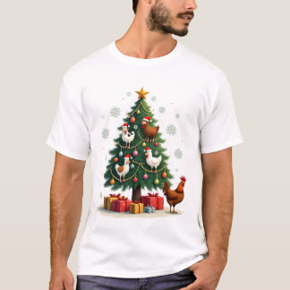 T-shirt Chicken Cow Goat Horse Farm Animal Farmer Christma