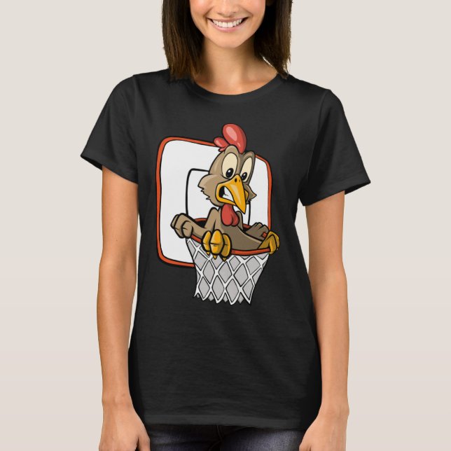 T-shirt Chicken Dunking Basketball (Devant)