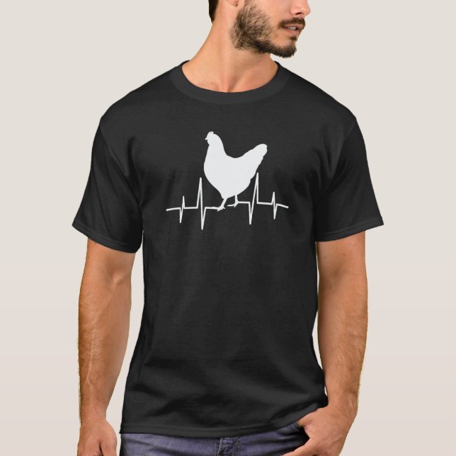 T-shirt Chicken heartbeat chicken frequency my heart beats (Devant)