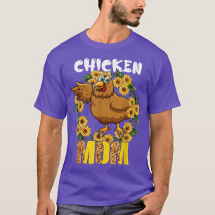 T-shirt Chicken Maman Cute Sunflowers Chicken Bow Cravate 