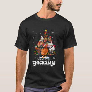 T-shirt Chicken Merry Chickmas Santa Claus
