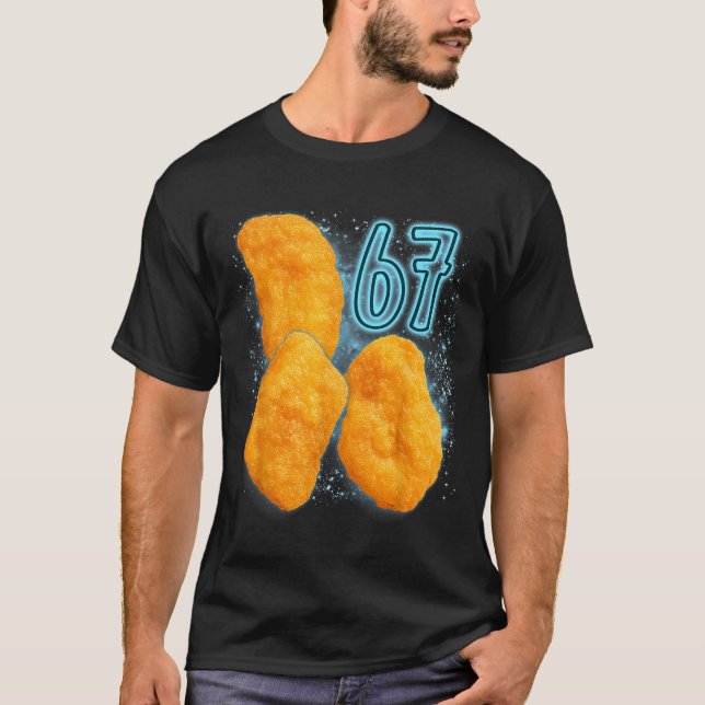 T-shirt Chicken Nugget Lover 67 Meme Six Seven Fried Chick (Devant)