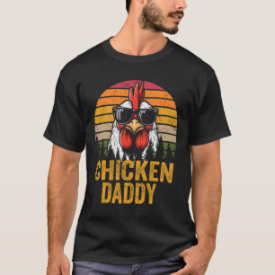 T-shirt Chicken Papa Rooster Vintage Pour Papa Farmer Fath