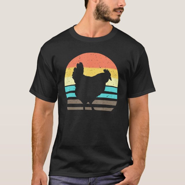 T-shirt Chicken Retro Hen Volaille Fermier Fowl Chicks Roo (Devant)