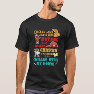 T-shirt Chicken Wing Hot Dog Et Bologne Chicken & Macaron