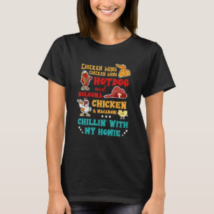 T-shirt Chicken Wing Hot Dog Et Bologne Chicken & Macaron