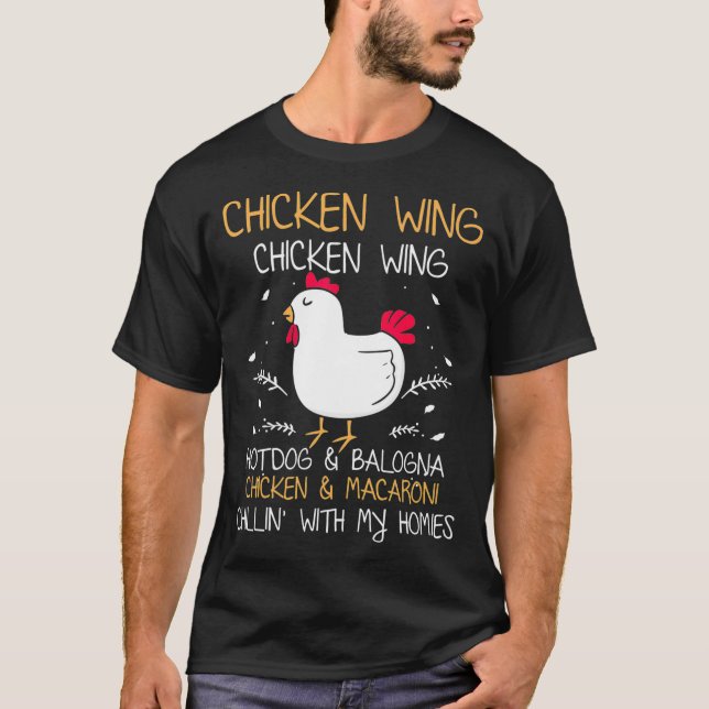T-shirt Chicken Wing Hotdog Bologne meme Chanson (Devant)