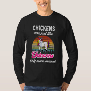 T-shirt Chickens Retro Unicorn Vintage Sunset