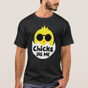 T-shirt Chicks Dig Me Cute Easter Egg Hunt With Sunglasses