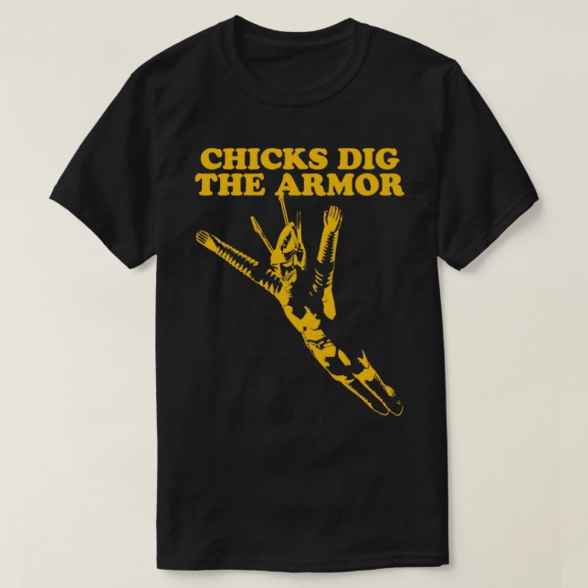 T-shirt CHICKS DIG THE ARMOR Jet Jaguar (Design devant)
