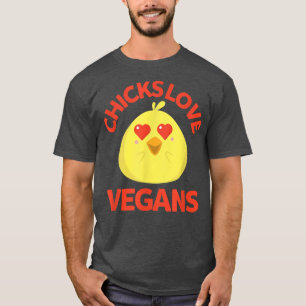 T-shirt Chicks Love Vegans Funny Humour Foodie Vegetariens