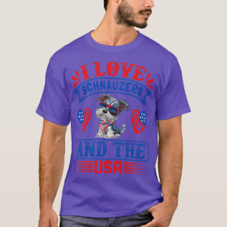 T-shirt Chien 2 de Schnauzer patriotique