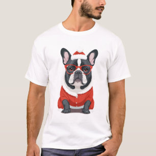 T-shirt Chien À Balle Français En Costume Père Noël Adorab