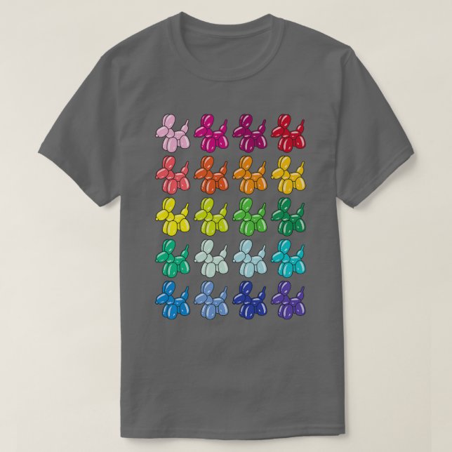 T-shirt Chien à ballons coloré  (Design devant)
