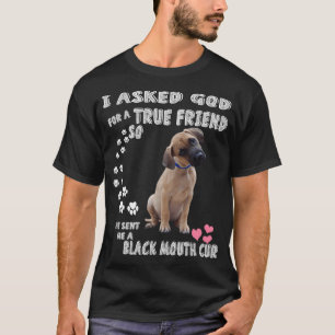 T-shirt Chien à bouche noire jaune Cur à bouche noire sud