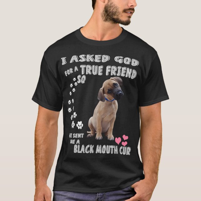 T-shirt Chien à bouche noire jaune Cur à bouche noire sud (Devant)