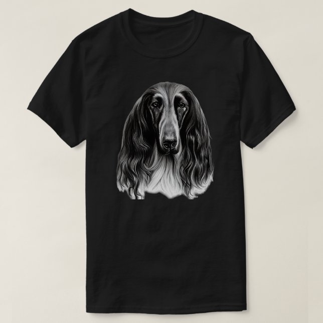 T-shirt Chien à col afghan (Design devant)