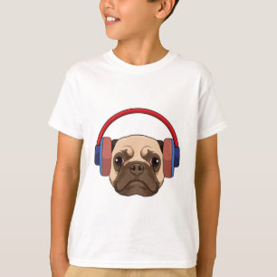 T-shirt Chien à la musique avec casque