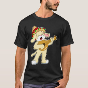T-shirt Chien à la musique avec guitare