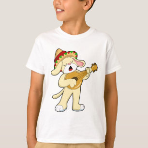 T-shirt Chien à la musique avec guitare
