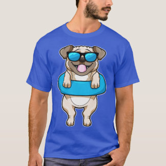 T-shirt Chien à la natation avec anneau de natation Lunett