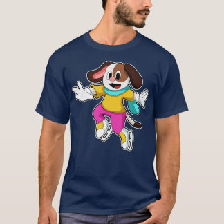 T-shirt Chien à Patinage sur glace avec Patins sur glace 2