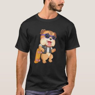 T-shirt Chien à roulettes français mignon Chien à roulette