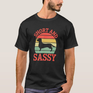 T-shirt Chien à saucisse court et sassy, Silhouette R