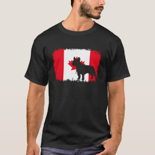 T-shirt Chien à taureaux français Canada Drapeau canadien 