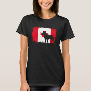 T-shirt Chien à taureaux français Canada Drapeau canadien 