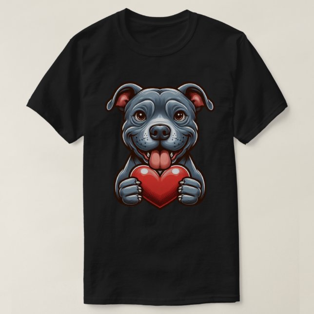 T-shirt Chien adorable Embrasser le coeur avec une express (Design devant)