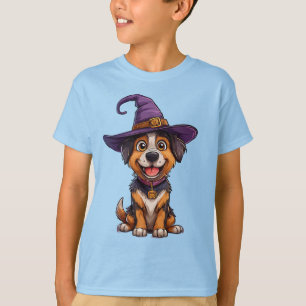 T-shirt Chien adorable portant un chapeau de magicien viol