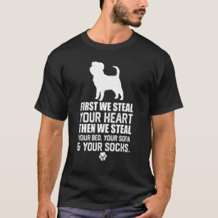 T-shirt Chien Affenpinscher vole votre cœur vole votre lit