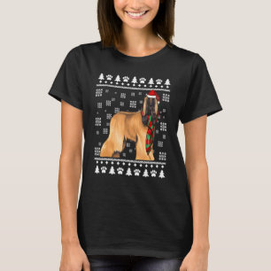 T-shirt Chien Afghan Hound Chapeau de Père Noël Xmas Noël 